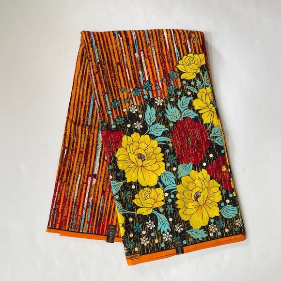 Floral Print African Print Ankara Cotton Fabric - Picture 2 of 2